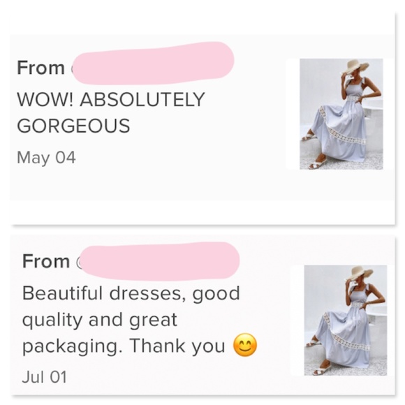 White Crochet Trim Striped Blue Maxi Dress Tie Straps Square Neck Flowy Flared - Picture 7 of 8